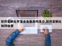 软件定制化开发含金量高吗多少,软件定制化如何收费