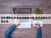软件定制化开发包括哪些内容,软件定制化开发公司