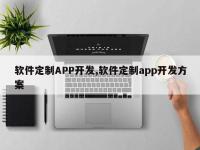 软件定制APP开发,软件定制app开发方案