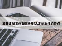 软件定制系统有哪些类型,定制软件的特点