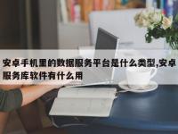 安卓手机里的数据服务平台是什么类型,安卓服务库软件有什么用
