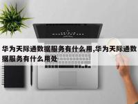华为天际通数据服务有什么用,华为天际通数据服务有什么用处