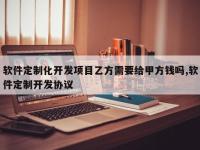 软件定制化开发项目乙方需要给甲方钱吗,软件定制开发协议