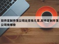 软件定制开发公司北京有几家,软件定制开发公司有哪些