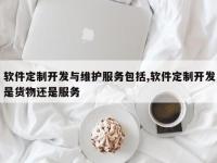 软件定制开发与维护服务包括,软件定制开发是货物还是服务